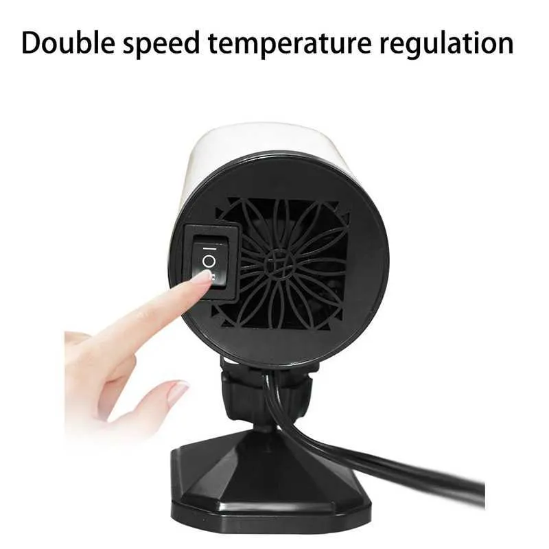 Aquecedor de carro portátil 2 em 1 ventilador com aquecimento e resfriamento inverno auto van descongelador para pára-brisa 12v 150w5996877