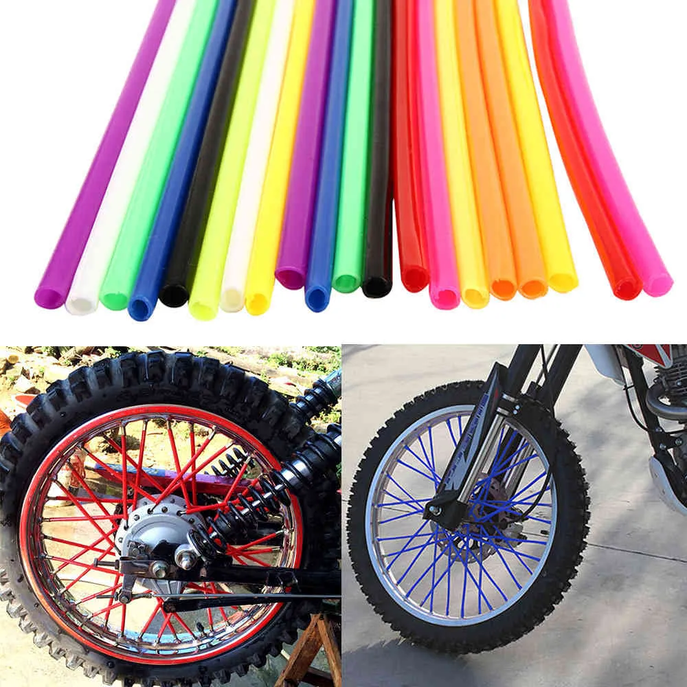 /pack Bike Wheel Spoke Protector kleurrijke motorcross velgen skins covers guard wraps kit motorfiets decoratie