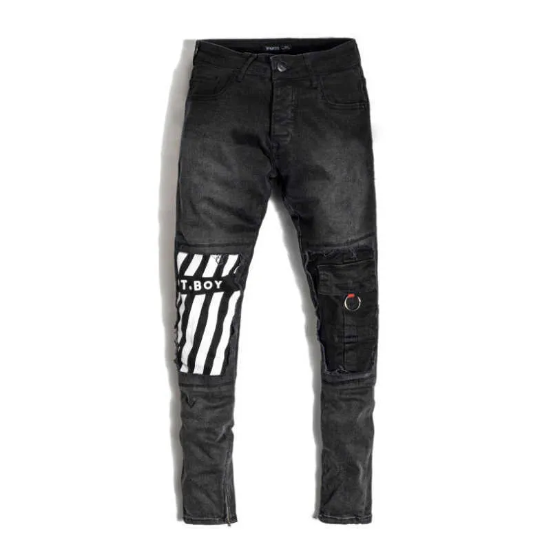 Spijkerbroeken Heren pantalones sueltos hombres Pantalon grandes rasgados Flare Jeans elástico campana inferior acampanado hombres hombre 210716