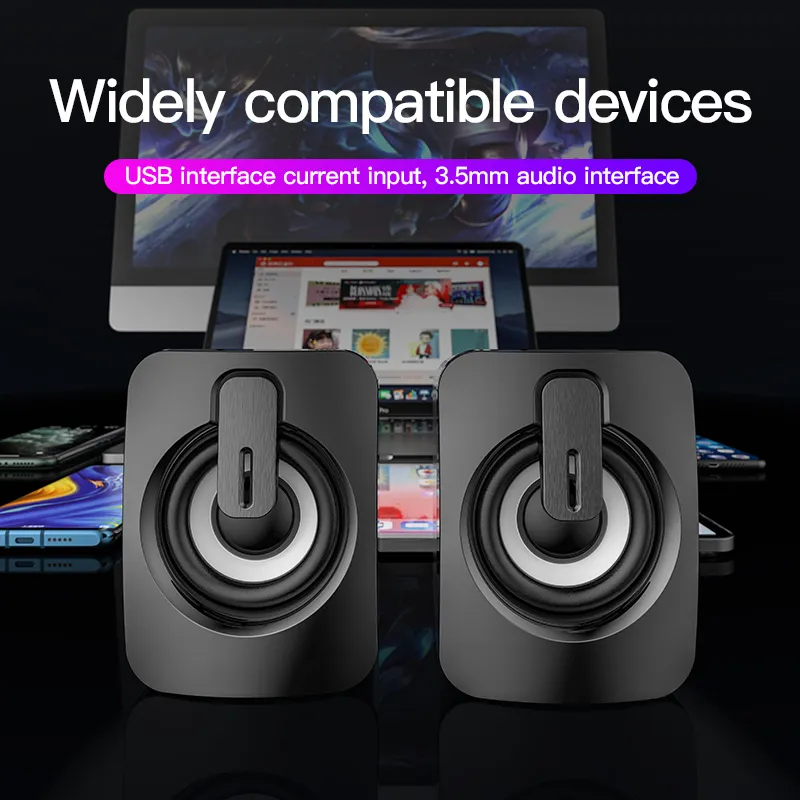 Mini Computer Speaker USB Wired Speakers 3D Stereo Sound Surround Loudspeaker PC Laptop Notebook Not bluetooth Loudspeakers