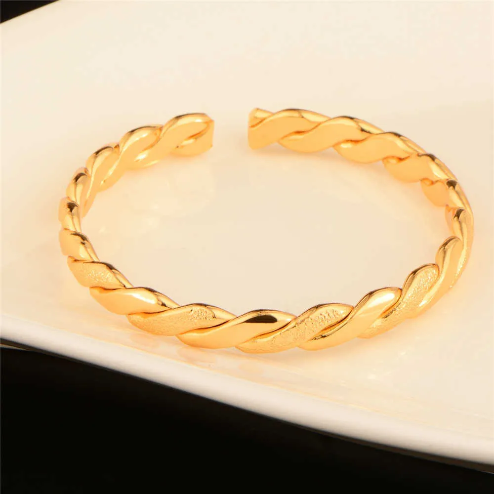 Il più nuovo semplice braccialetto le donne uomini gioielli regalo vintage oro torsione infinito polsino di rame braccialetto accessori feste Pulseira Q0719