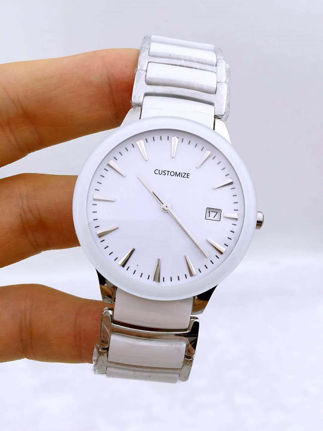 Модный брендовый дизайн, белый, черный керамический ремешок, женские часы с цирконием, кварцевые часы, серебряные, керамические наручные часы из нержавеющей стали, 35 мм
