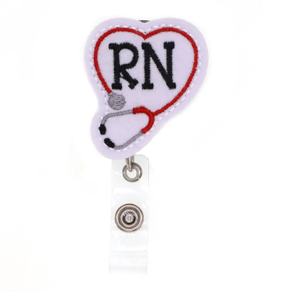 Изготовленное на заказ медицинское кольцо для ключей, фетровый стетоскоп OT NP RN LPN ICU BSN DOCTOR RT MA PCT Выдвижная катушка для бейджа для аксессуаров для медсестер228B