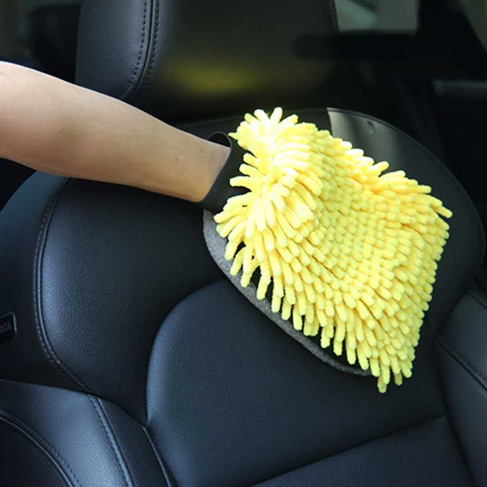 Ny biltvätt GloS Coral Mitt Soft Anti-Scratch för biltvätt Multifunktion Tjock rengöringshandske bilvaxdetaljer Borste färg slumpmässigt