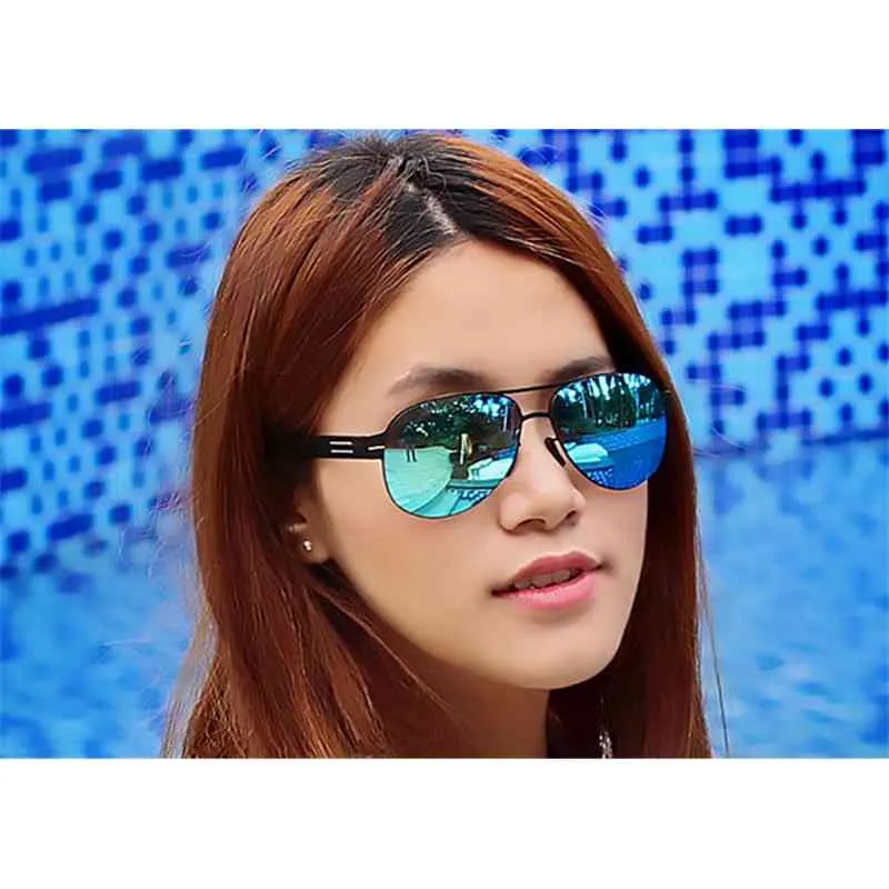 Pilotmarke Designer Keine Schraube polarisierte Sonnenbrille für Männer Frauen modische UV -Schutz Sonnenbrille mit Originalkoffer
