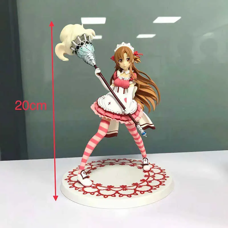 Anime Sword Art Online Maid Version Yuuki Asuna 1/8 Scale PVC Action Figure Collection Model Toys Doll Gift