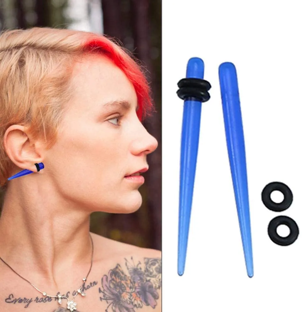 Set Ear Stretching Kit Tapers And Plugs Tunnels Body Jewelry Gauge 14G-00G Acrylic Fashionable Stretcher Ear-Plug Taper Ex285K