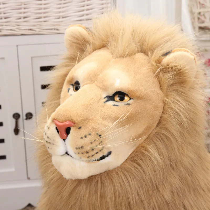 110cm grande legal deitado leão travesseiro animado animais simulados modelo crianças montar material de decoração para casa boneca de pelúcia crianças brinquedos presente 25288732