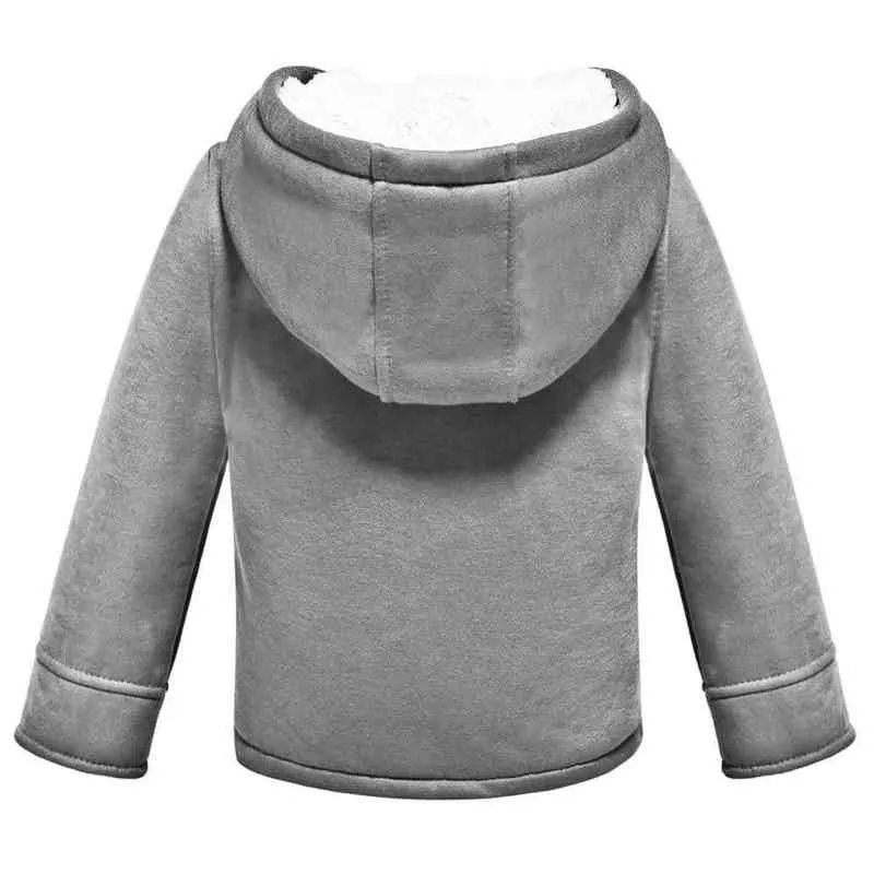 Baby Jungen Jacke Herbst Winter Warme Baumwolle Kinder Freizeit Reißverschluss Dreireiher Schnalle Mit Kapuze Mantel 1-5 Jahre alte Kind Kleidung 211203