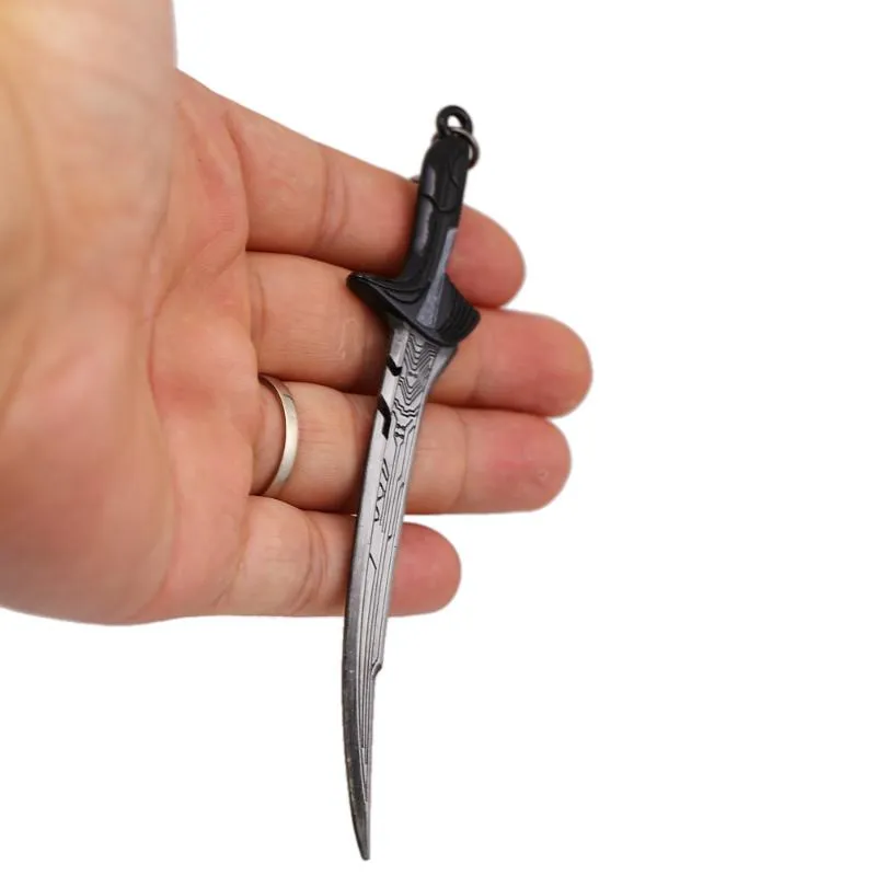 Keychains Movies Alita Battle Angel Necklacee Metal Swords Pendant Men Key Chain Jewelry Kids Gifts270Q