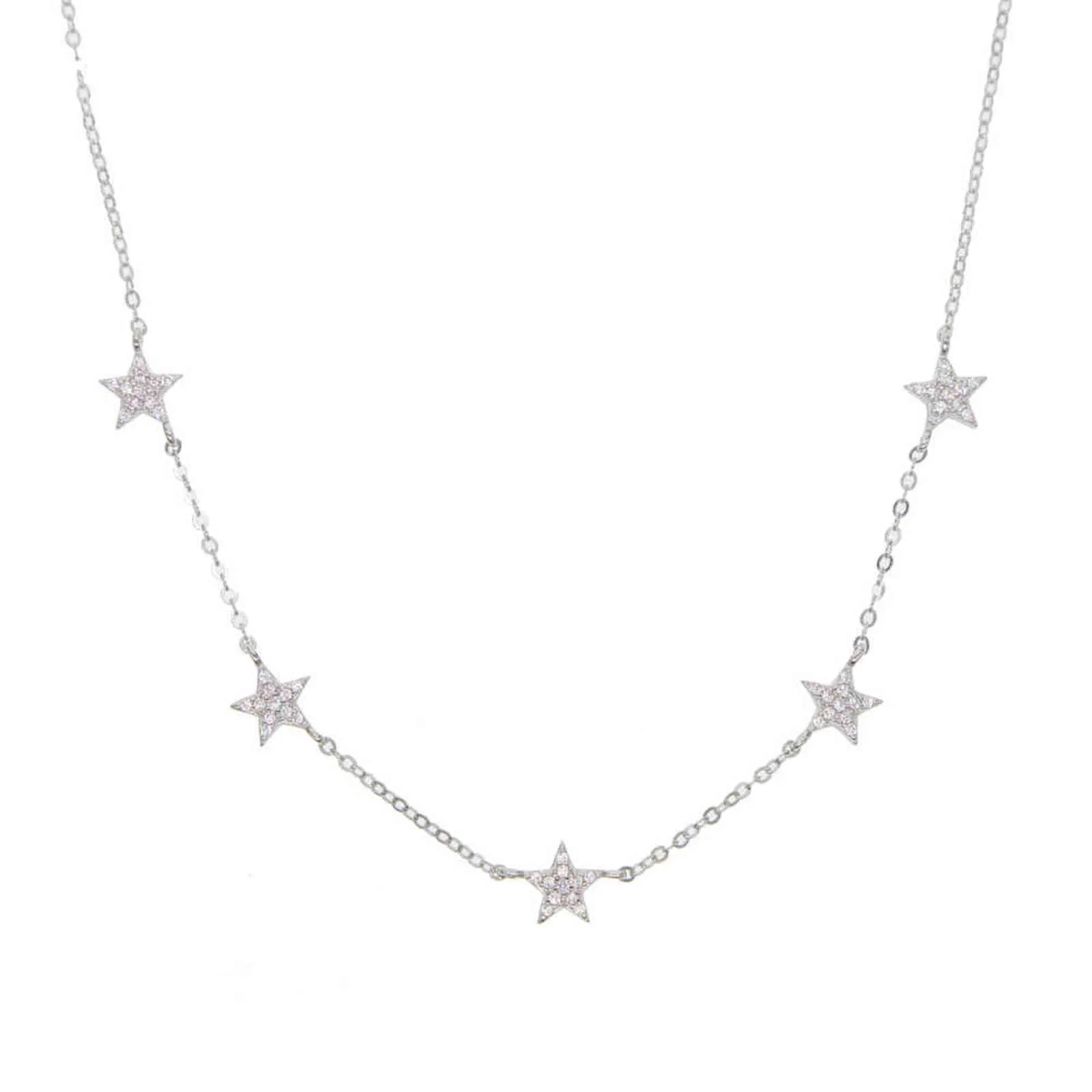 Christmas gift vermeil 925 sterling silver cute star choker charm necklaces charming women jewelry fine silver necklace 2111244015211