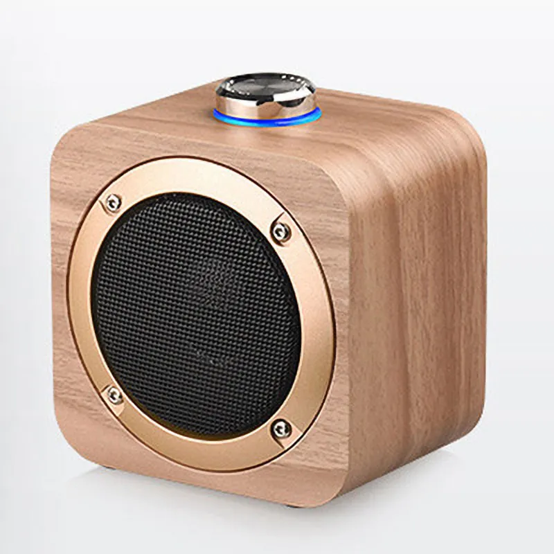 Q1b alto-falante portátil de bambu nogueira grão de madeira bluetooth 42 alto-falantes graves sem fio leitor música embutido 1200mah bateria 4984864