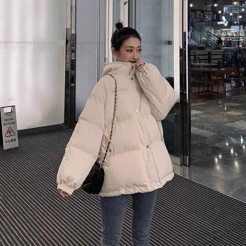 Off Season Clearance Winter Cotton Patded Clothing Down Jacket Short Koreaanse versie Losse 211018