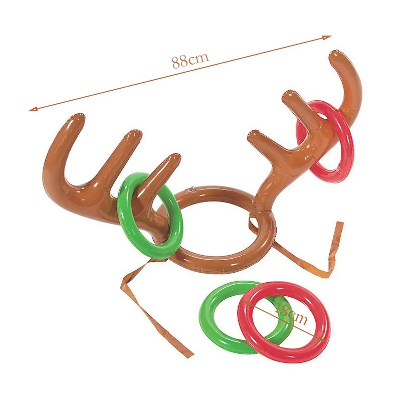 Jeu de Noël Gonflable Renne Bois Chapeau Anneau Lancer Cadeau pour Enfants Navidad Natal Année Noël Décor Noel Y201020