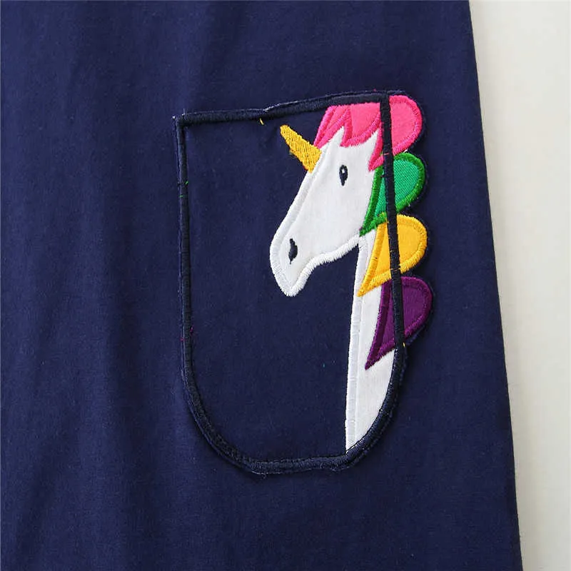 Abiti da unicorno senza maniche in cotone estivo metri di salto neonate Moda bambini carini Abbigliamento casual Abito da principessa 210529