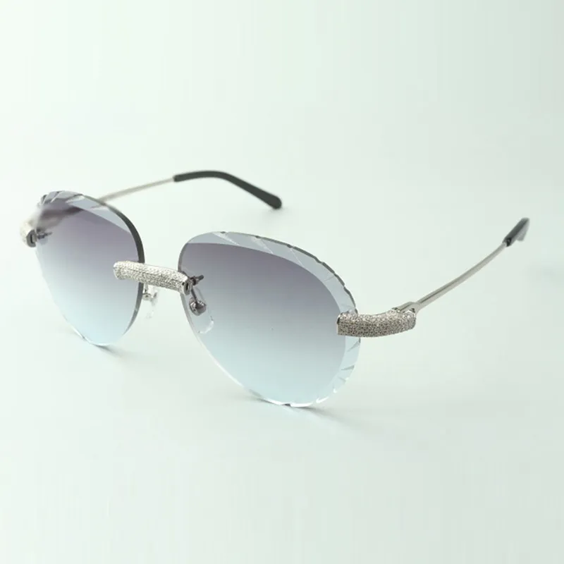 Direct s designer sunglasses 3524027 with micro-paved diamond metal wire temples and cut lens glasses size 18-140 mm304B
