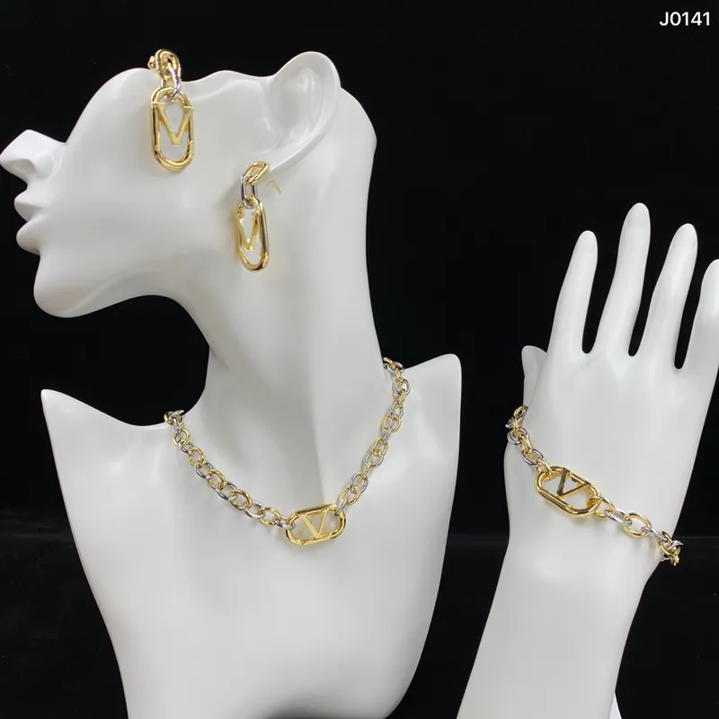 Brincos de grife braceletes colares mulheres colar de ouro conjunto de jóias de luxo moda amor pulseira amor mulheres douradas link link ornamentos