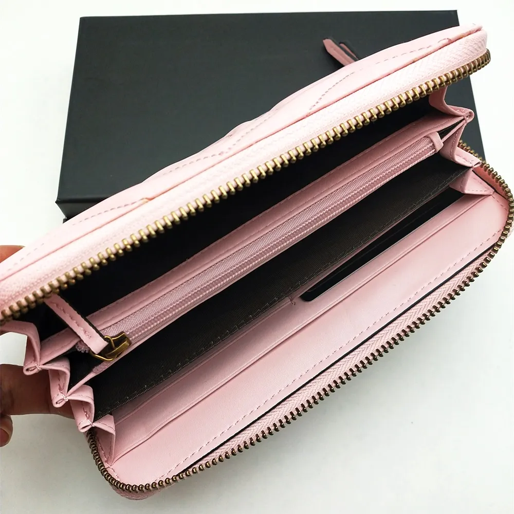 Mode kvinnor lyx plånböcker toppkvalitet klassiska kvinnor koppling plånbok äkta läder långa blixtlås plånbok arrangör plånböcker deserar206m