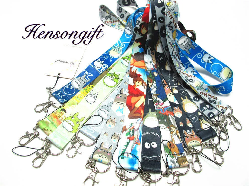 Jongens totoro mobiele telefoon nekbanden badge lanyard voor sleutels Japanse anime cartoon sleutelhangers mooie cadeau290y8073161