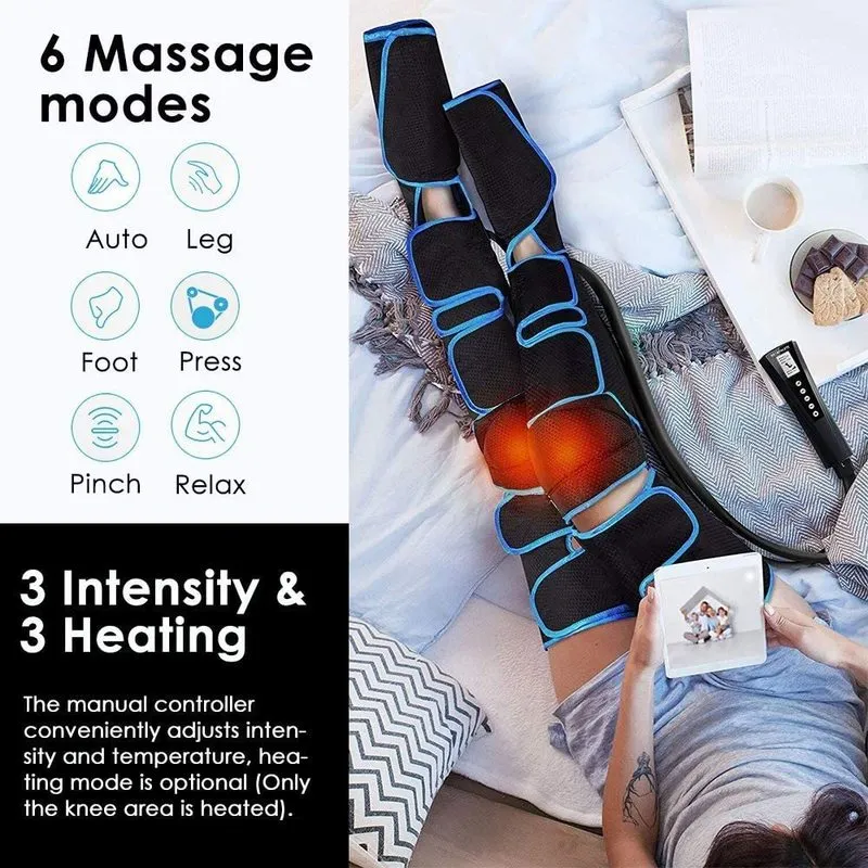 Ben Air Massager, Fe-7203D Leg Air Compression med handhållen Controller Leg Massager 6 Modes 3 Intensiteter 360 fotmassage 220228