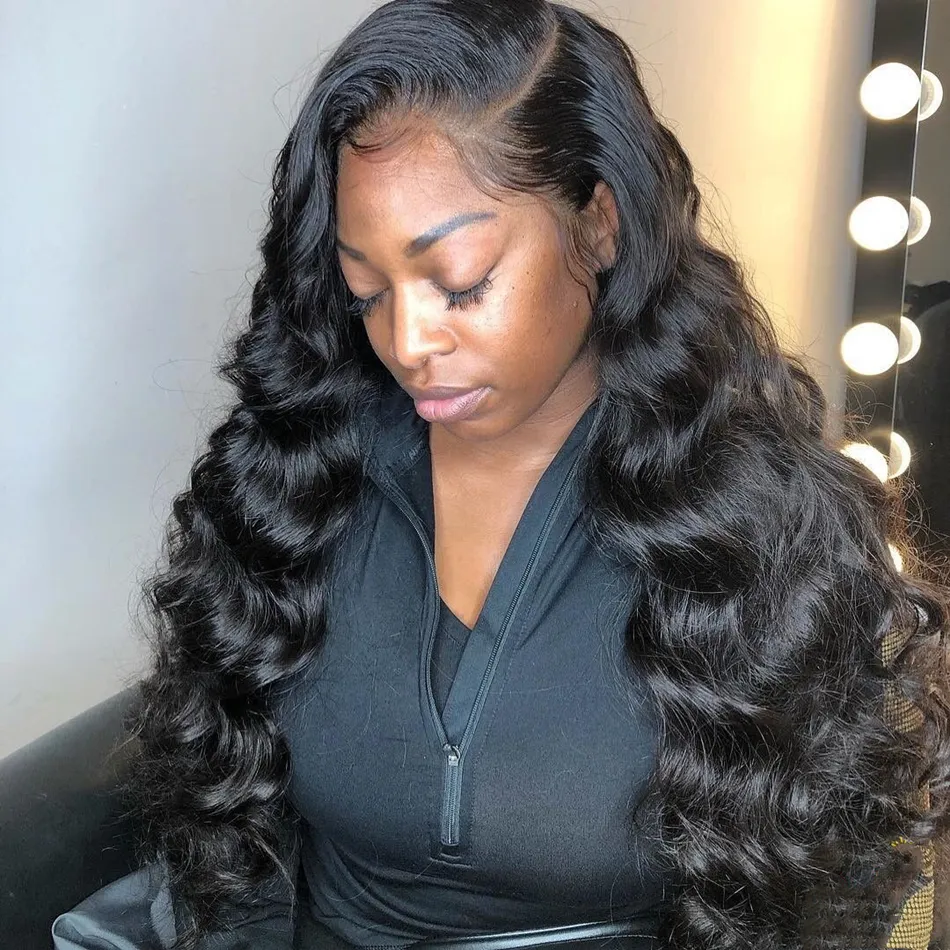 Brazilian Body Wave Baby Hair Pre Plucked Lace Front Wigs for Black Women Human Hair 13X4 Transparent Full HD Lace Frontal Wig Loose Deep Wave Wig