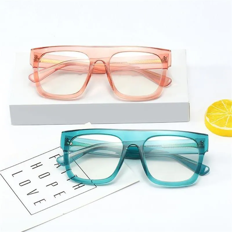 نظارة شمسية كبيرة مربع قصر النظر نظارات القراءة الرجال للنساء مصمم العلامة التجارية عتيقة إطار النظارات الضخمة القريبة من 0 إلى -6 0251Y
