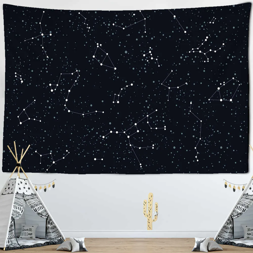 Universo preto estrelado céu tapeçaria parede galáxia psicodélico tapiz bruxaria astrologia cama capa praia cobertor decoração de casa 210609