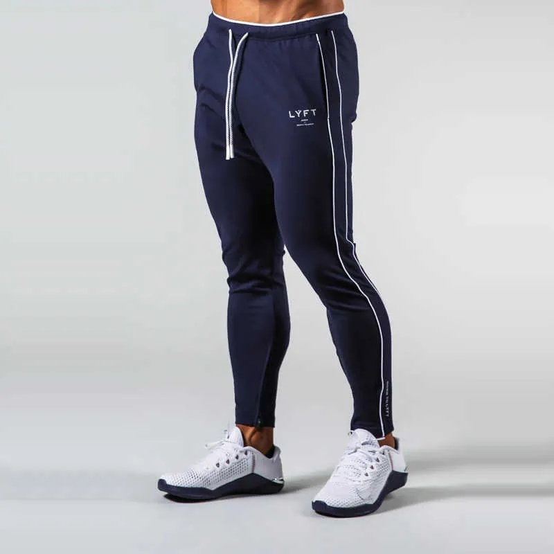 Pantalon de Jogging à rayures latérales hommes coton Sport pantalons de survêtement pantalons d'entraînement pantalons d'entraînement de gymnastique athlétique Slim Fit pantalons de course X0628