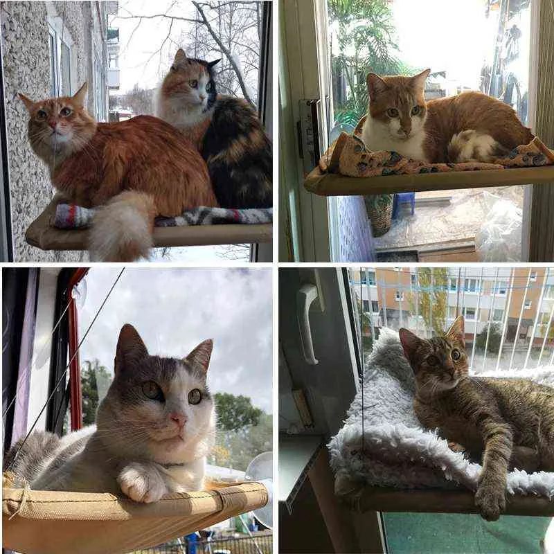 Lits suspendus pour animaux de compagnie mignons portant 20 kg chat fenêtre ensoleillée support de siège hamac étagère de lit confortable 211111