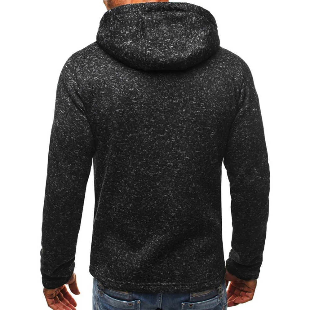 Men039s Fleece Zip Hoodie Mens Casual Slim Thermal Foded Hood Jacket Sweatshirt blixtlås Ytterkläder varm avslappnad långärmad hoodie1858270