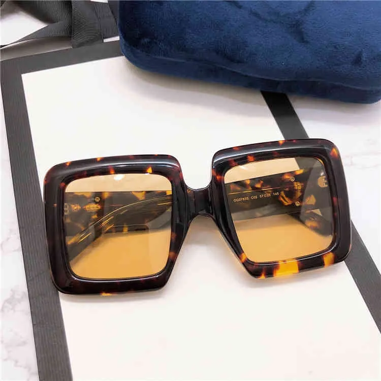 2022 Fabryczne całe wysokiej jakości kwadratowe okulary przeciwsłoneczne Modna Moda netto czerwone te same okulary przeciwsłoneczne mężczyźni i kobiety GG0783S276Q
