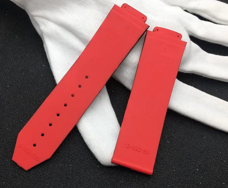 Bracelets de montre 25x17mm rouge bleu noir gris camouflage Camoflag Silicone pour ceinture Big Bang bracelet bracelet de montre avec Logo HUB On196t