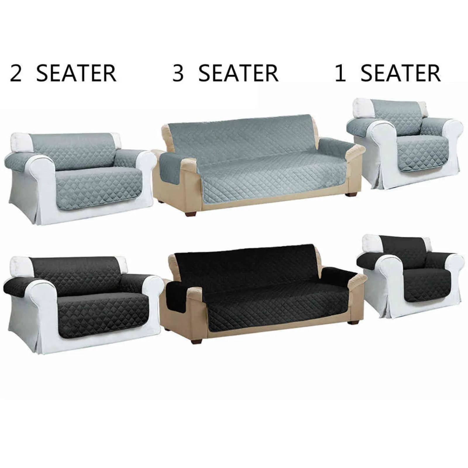 1/2/3 Sits Soffa Cover Living Room Couch Chair Protector Reversible Removable Slipcovers Bomull Tyg Mat 211116