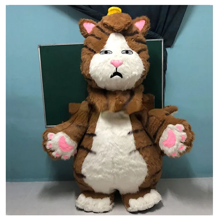 Mascot Costumescat Inflatible Cartoon Doll Costume Ludzie noszą spacery interaktywne długowłosie show Costium na dużą skalę