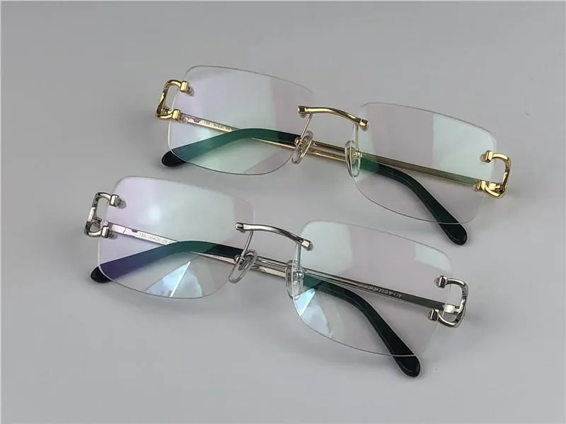 Designer de luxo dos homens óculos de sol lente corte diamante marca design piccadilly irregular frameless uv400 lente cor luz ouro 0104242a