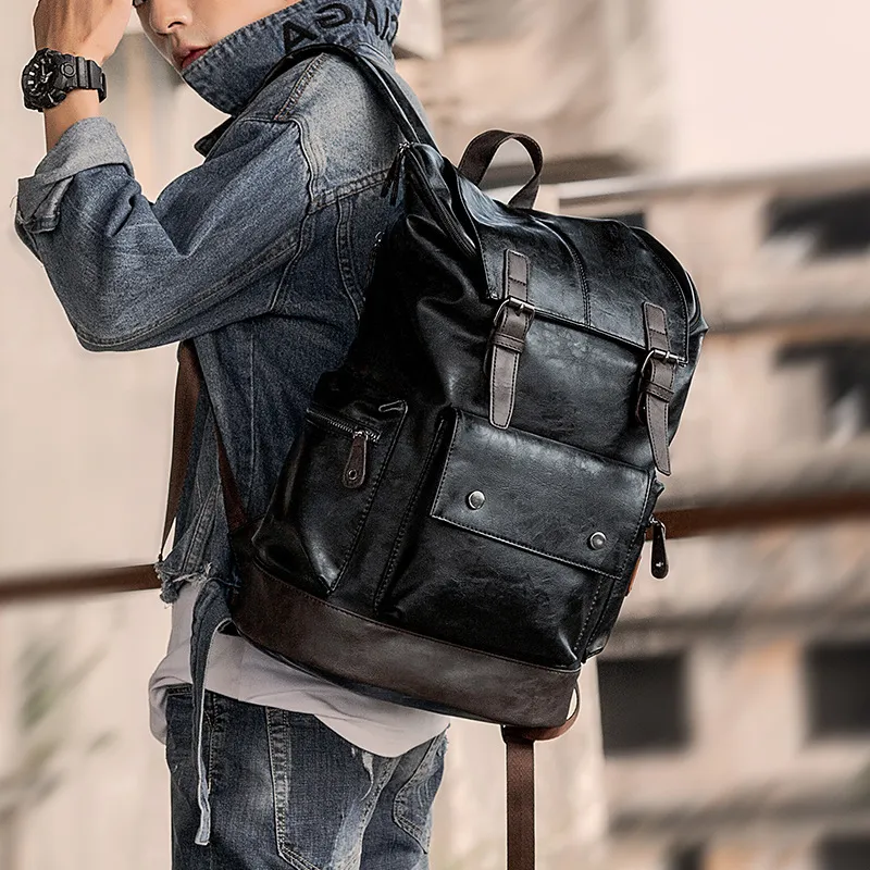 Men Large Leather Antitheft Travel Backpack Laptop luxurys Bags Black Bagpack Boy Big Capacity School Male Business women Shoulder280h