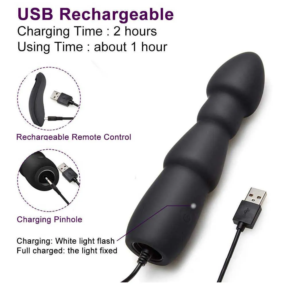 Rechargable Waterproof Huge Anal Sex Toy Incredibly Powerful Orgasms Recommended For Advanced User Vibrating Prostate Massager X0602