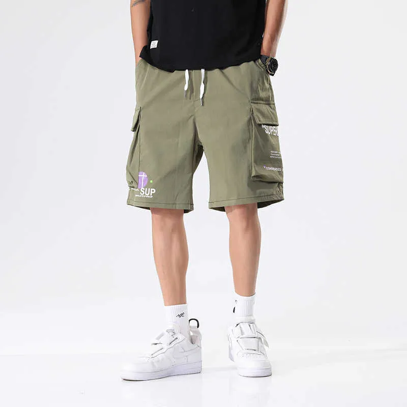 Summer Cargo Spodenki Mężczyźni Multi-Pockets Hip Hop Streetwear Baggy Jogger Mężczyzna Casual Beach Plus Size 8XL 210714