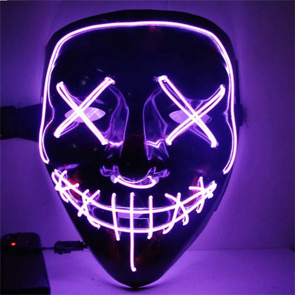 Led Light Halloween Horror Theme Costume Party Maschera incandescente Puntelli di ruolo Decorazione Forniture globali