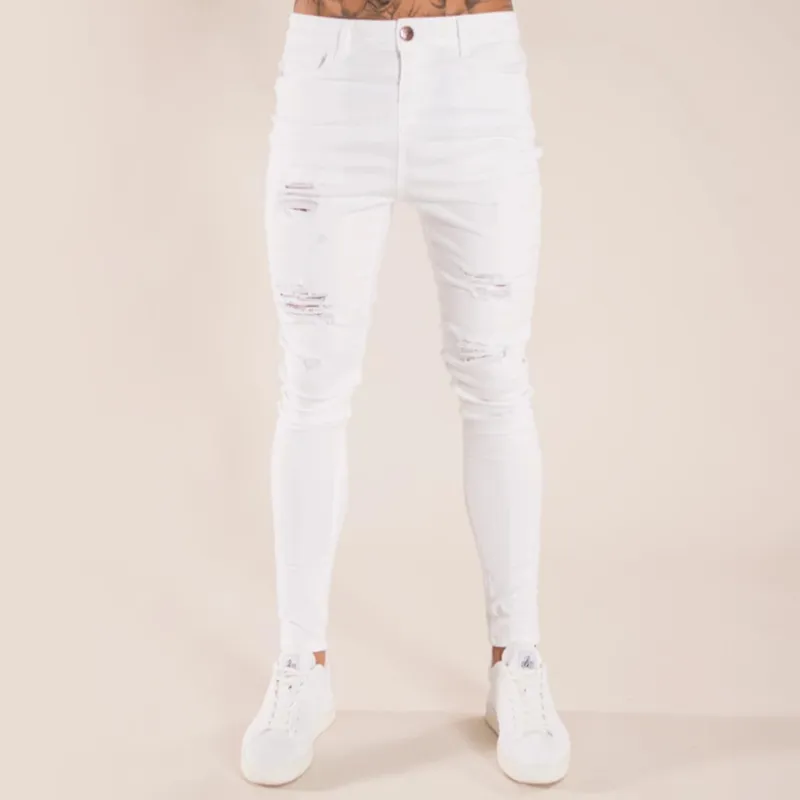 Jean Byxor Streetwear Hipster Summer Mens Street Style Ripped Jeans Casual Denim Zipper Trouser Men Höst Fashion Slim