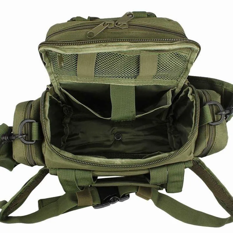 Outdoor Leisure Backpack Oxford Waist Bag Multifunctional Tactical Soft Simple Shoulder Mountaineering Camping Q0721