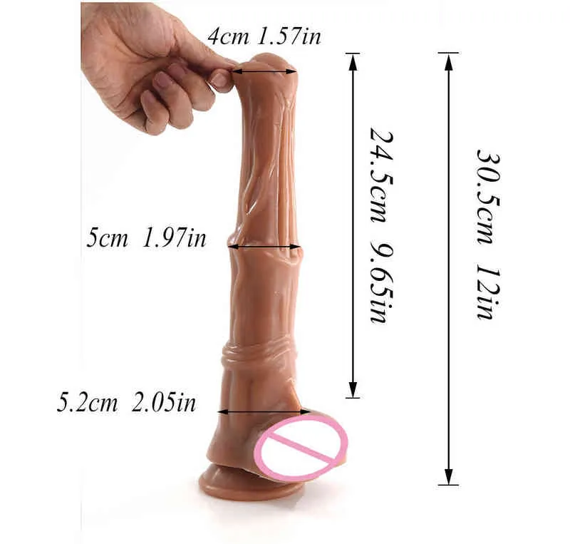 Nxy Giocattoli anali Shet 12 pollici Super Long Sex Toy Liquid Double Penis Plug Dual Use Adulto maschio e femmina Coppia 1217