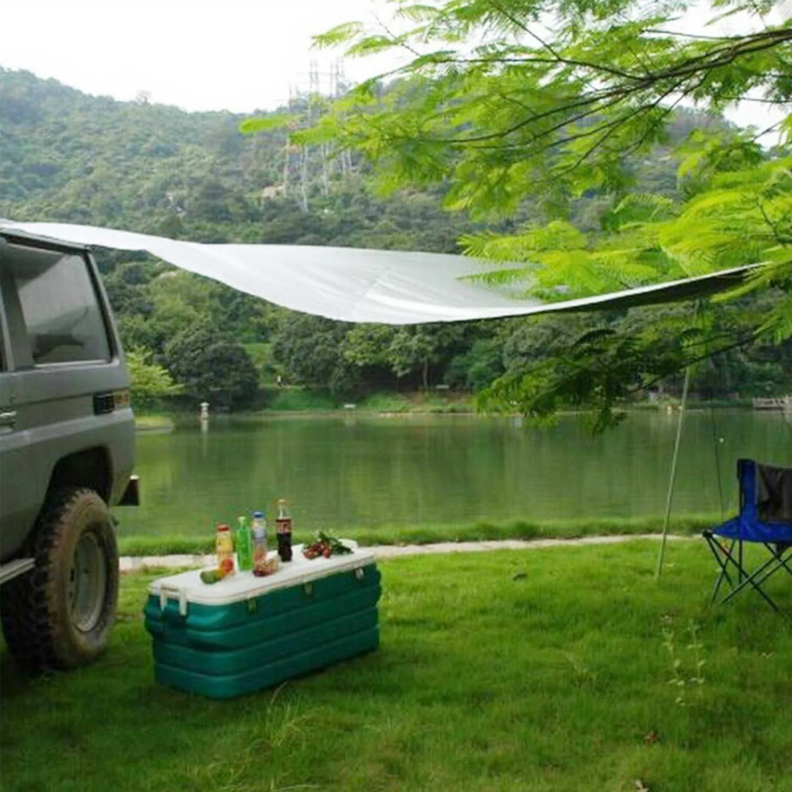 Portable Car Side Markiza Dachu Namiot Sun Shelter Shade 2.8 * 1.8M SUV Camping Canopy Travel Travel Time Tents Akcesoria Zestaw Y0706