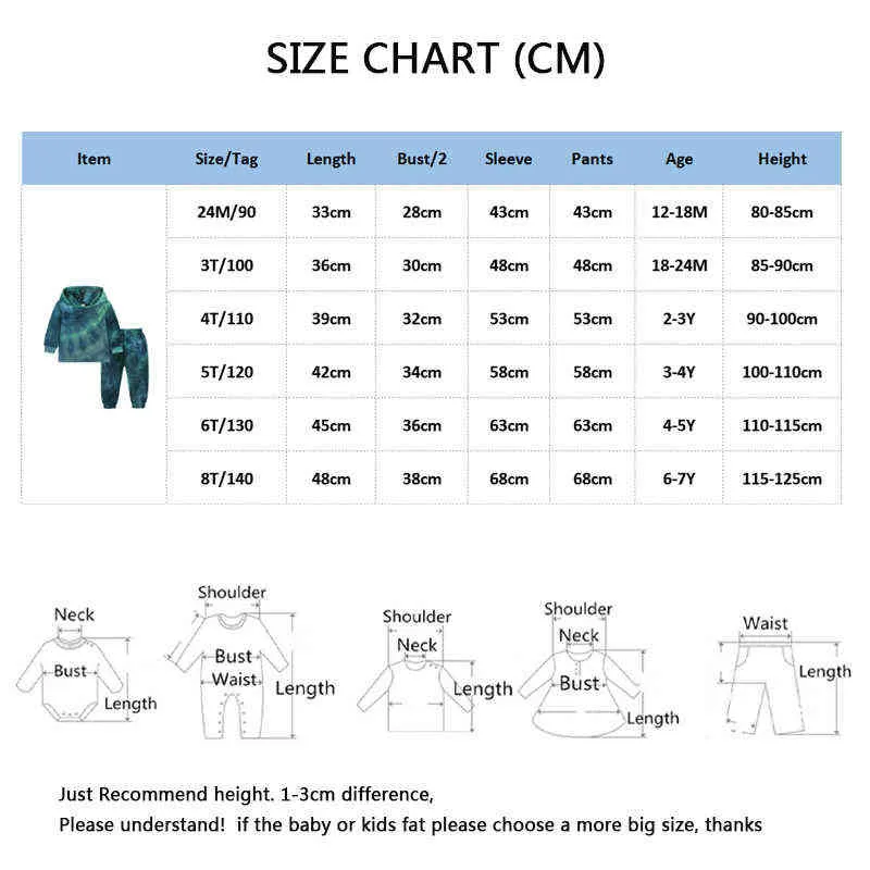 Vêtements pour enfants 2022 Printemps Nouveau Cravate Colory Kids Portez le sweat à capuche de garçons Pantalons 2 pièces Set de style décontracté Suit de mode G220310