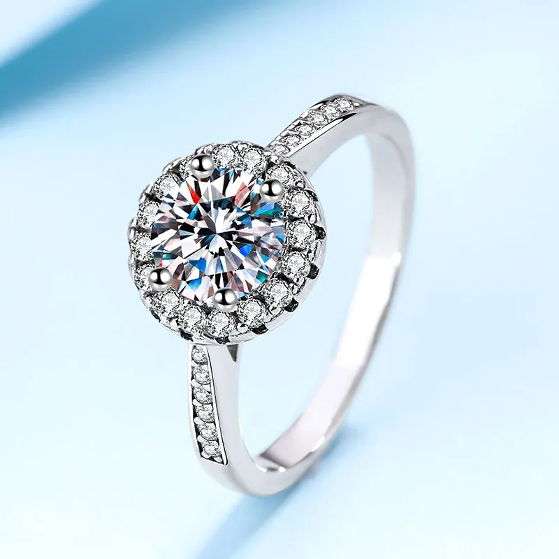 Bague Luomansi Super Flash 1CT 2CT Moissanite avec certificat GRA S925 bijoux en argent Sterling fête de mariage femme cadeau