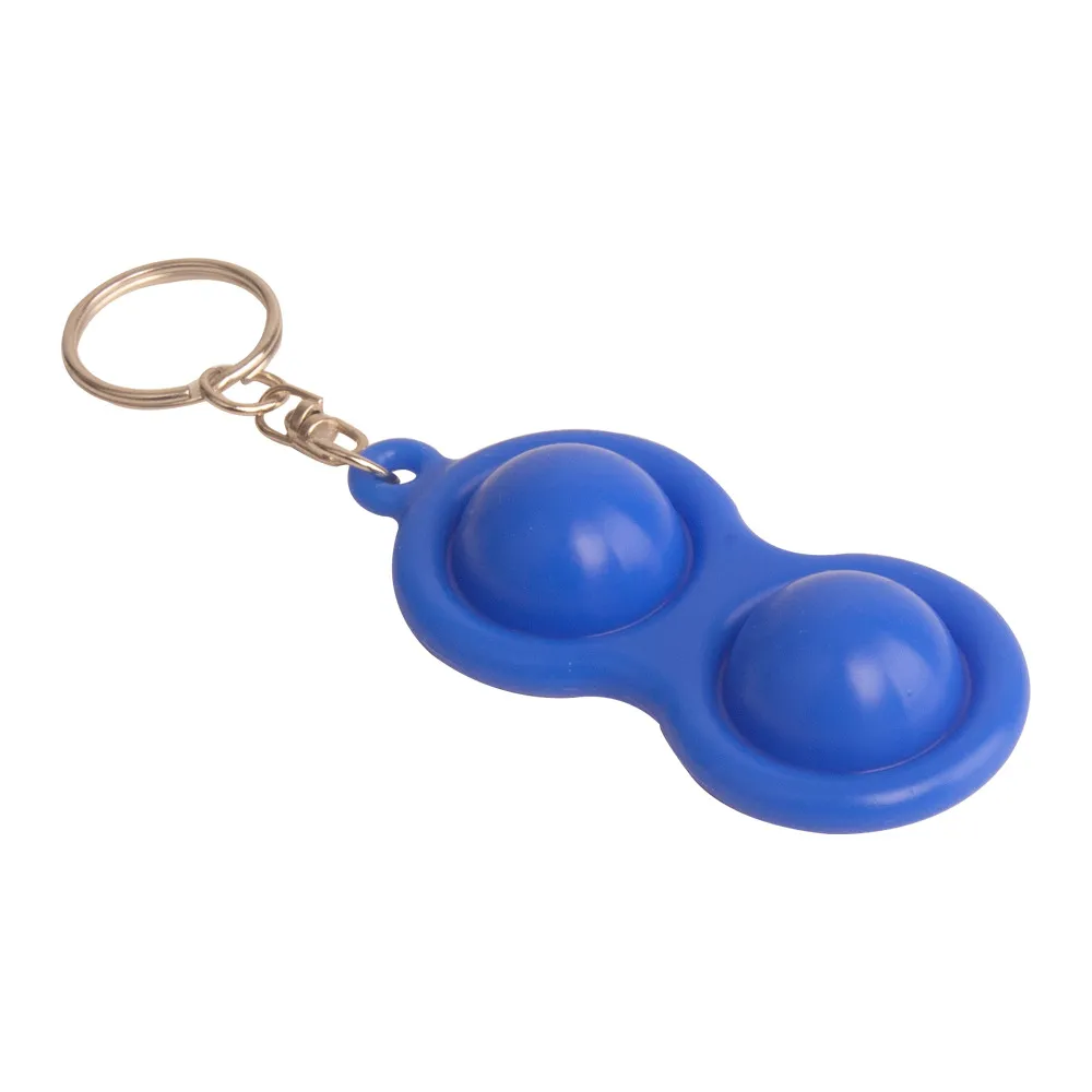 Enkel dimple fidget leksak färg pop it stress relief liten nyckelring hängande push bubblor autism speciella behov vuxna barn leksaker