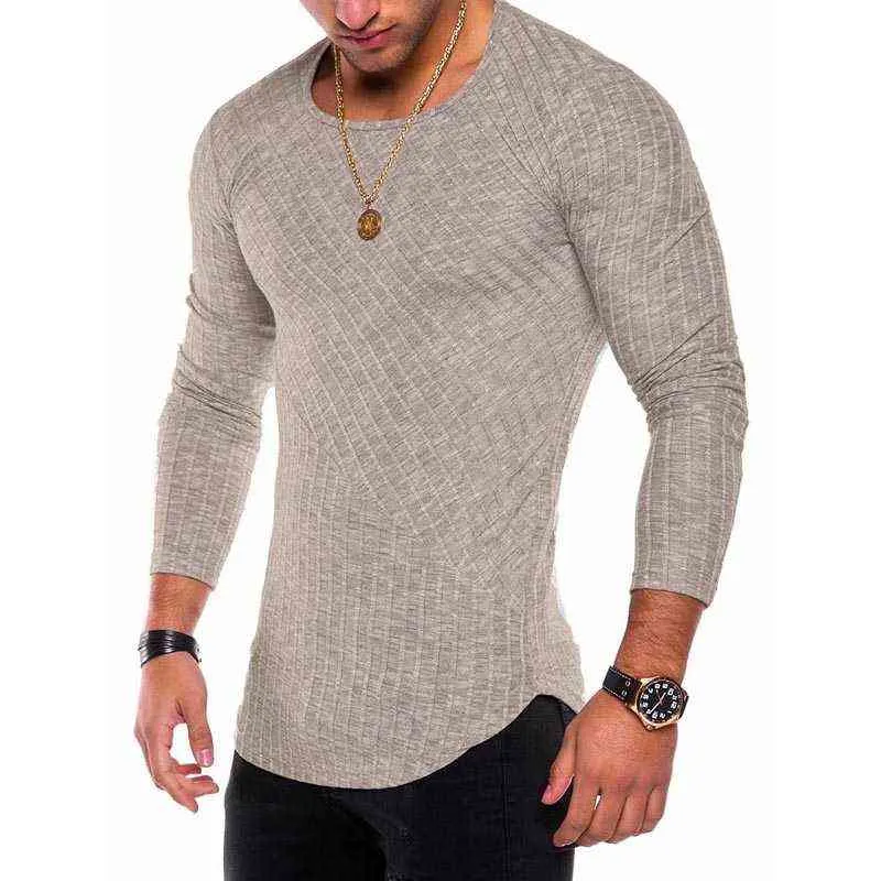 Plus Size S-4XL Slim Fit Maglione Uomo Primavera Autunno Sottile O-Collo Pullover lavorato a maglia Uomo Casual Solid Mens Maglioni Pull Homme 211221