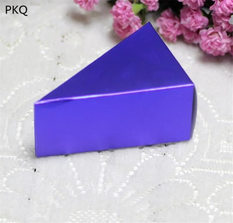 Gift Wrap 50st Creative Cardboard Paper Cake Box Triangle Craft Wrapping Diy Handmased Decoration Carton For Wedding Supply257f