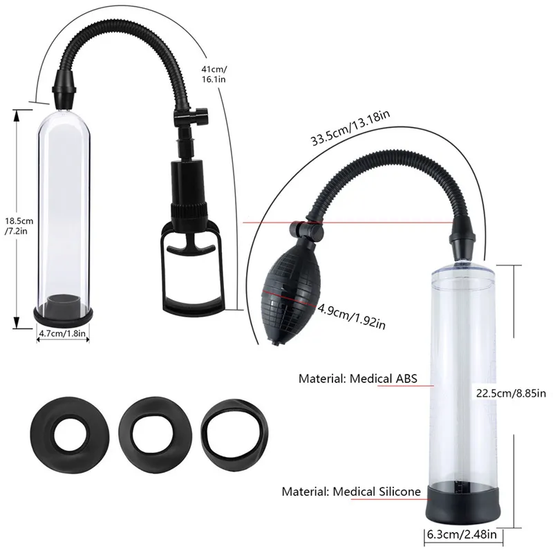 Pompa manuale il potenziamento dell'estensore sovradimensionato la cura del massaggio maschile gli uomini Dispositivo l'ingrandimento del vuoto del dispositivo di assistenza all'erezione del cazzo2338