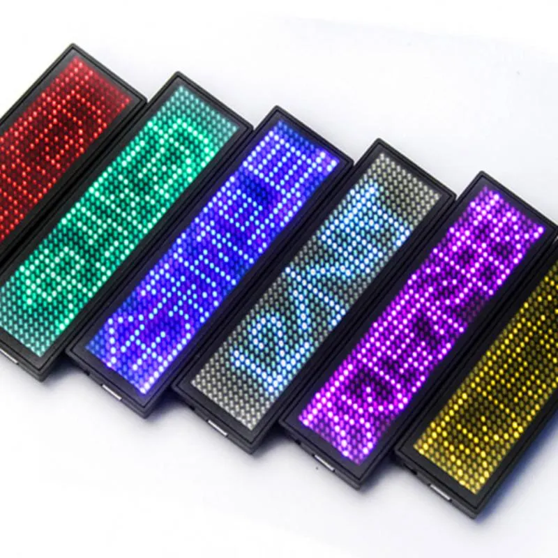 Badge con nome programmabile a LED Letrero Bluetooth Matrix 12x48 con magnete e display a scorrimento con pin Segnale di messaggio USB ricaricabile1779